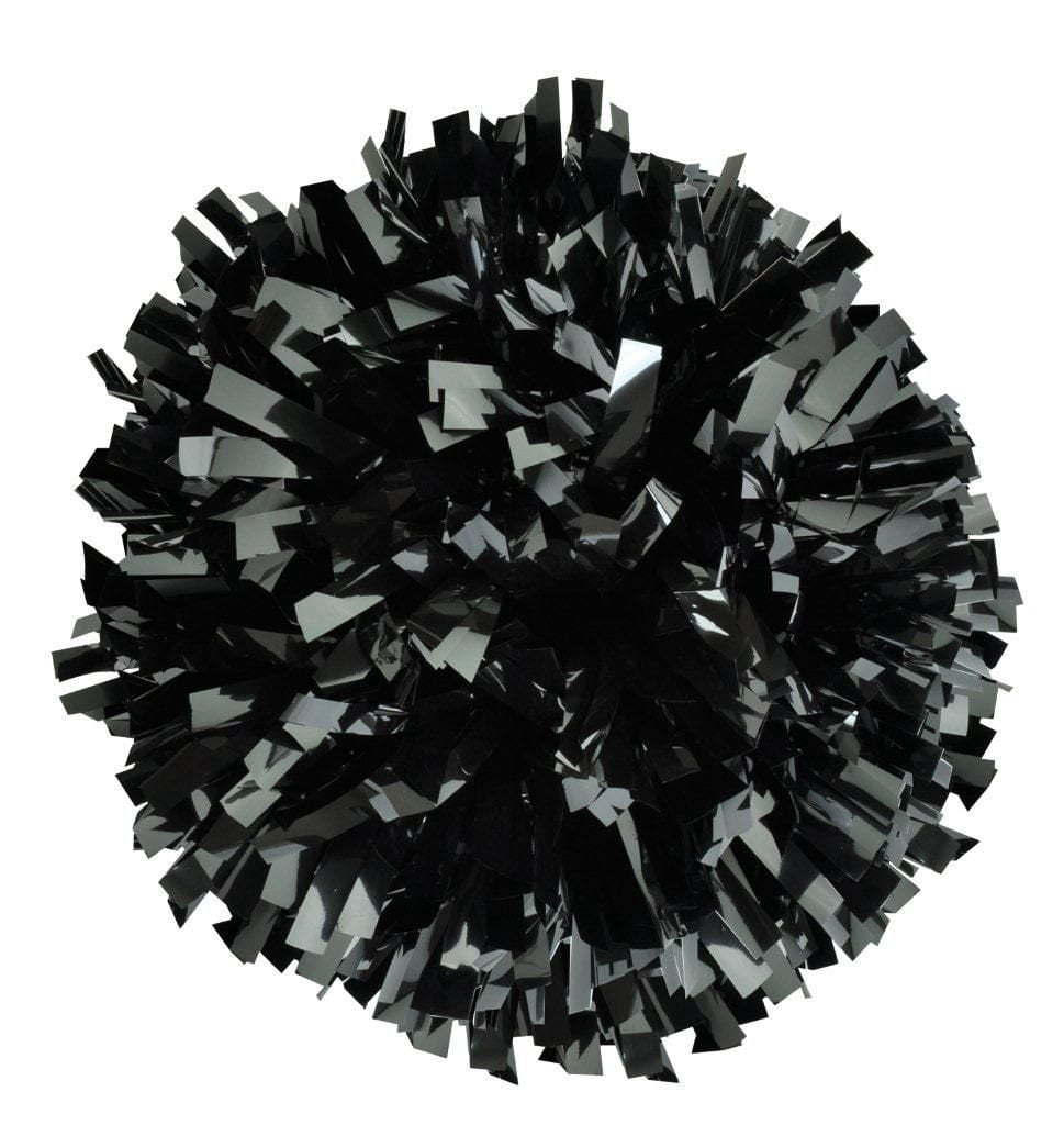 METALLIC BLACK POM POMS (12PC) - Toys - 12 Pieces