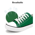 thumbnail image 3 of Women’s Classic Low‑Top Canvas Sneakers, Green, US 6, Lace‑Up Casual Walking Tennis Flats for Ladies, 3 of 7