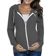 thumbnail image 6 of Stamzod Maternity Clothes Fall Long Sleeve Zip Up Hoodies Solid Color Pregnant Sweatshirt with Hood Casual Maternity Coat for Women Dark Gray XL, 6 of 9