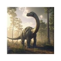 Stupell Industries Detailed Dinosaur Landscape Animals & Insects Painting Gallery Wrapped Canvas Print Wall Art, 36 x 36