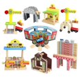 thumbnail image 5 of Puente de madera, túnel, paso elevado de ferrocarril urbano, tráfico, coche, juguete, escena, tren combinado, vía férrea, accesorios de madera, plato giratorio de haya, bricolaje, 5 of 5