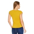 thumbnail image 3 of Blusa Mujer Sin manga Escote V Moda Casual Cómoda Mostaza 550336 amarillo CH Incógnita 550336, 3 of 5