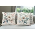 thumbnail image 3 of Ambesonne Floral Throw Pillow Cover 4 Pack, Blushing Romance of Flowers, 18", Blue Grey Rose Eggshell, 3 of 4