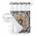 thumbnail image 2 of Boho Tribes No Hook Shower Curtain Waterproof, Bathroom Curtains with Snap in Liners and See Through Top Window, Vintage Southwest Tribal Modern Art Hotel Style Bathtub Curtains Shower 60"Wx72"L, 2 of 8
