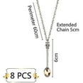 thumbnail image 2 of 8 Pcs Mini Crown Spoon Necklace, Pocket-sized Snuff Spice Spoon Keychain Tiny Spoon, Teaspoon Pendant Necklace Snuff Spoon Necklace For Fancy Dress Pa, 2 of 4