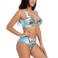 thumbnail image 2 of Rocae World Travel for Bikini Set for Women Two Piece Sexy High Swimsuits Split Crossover Bikini Small, 2 of 9