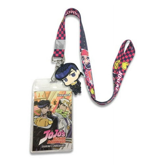 JoJo's Bizarre Adventure: Josuke & Shining Diamond Lanyard with ID Badge Holder & Josuke Charm