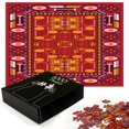 thumbnail image 2 of Ambesonne Afghan Jigsaw Puzzle Durable Cardboard, Shapes in Warm Colors, 1000 pcs, Multicolor, 2 of 5