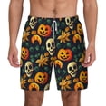 thumbnail image 2 of Goofa Halloween Skull Printed Men's Swim Trunks Board Shorts Quick Dry Mens Swimming Trunks with Compression Liner,Breathable Fit Hawaii Beach Shorts-Medium, 2 of 9