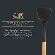 Thyme & Table Food-Safe Silicone Turner with Beechwood Handle, Black