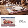 thumbnail image 3 of Placemats Set of 6, 4th of July Woven Placemat, Linen Place Mats for Kitchen/Dining Tables, Red Truck Watermelon Patriotic Star USA Flag Washable Table Mats for Party, 3 of 8