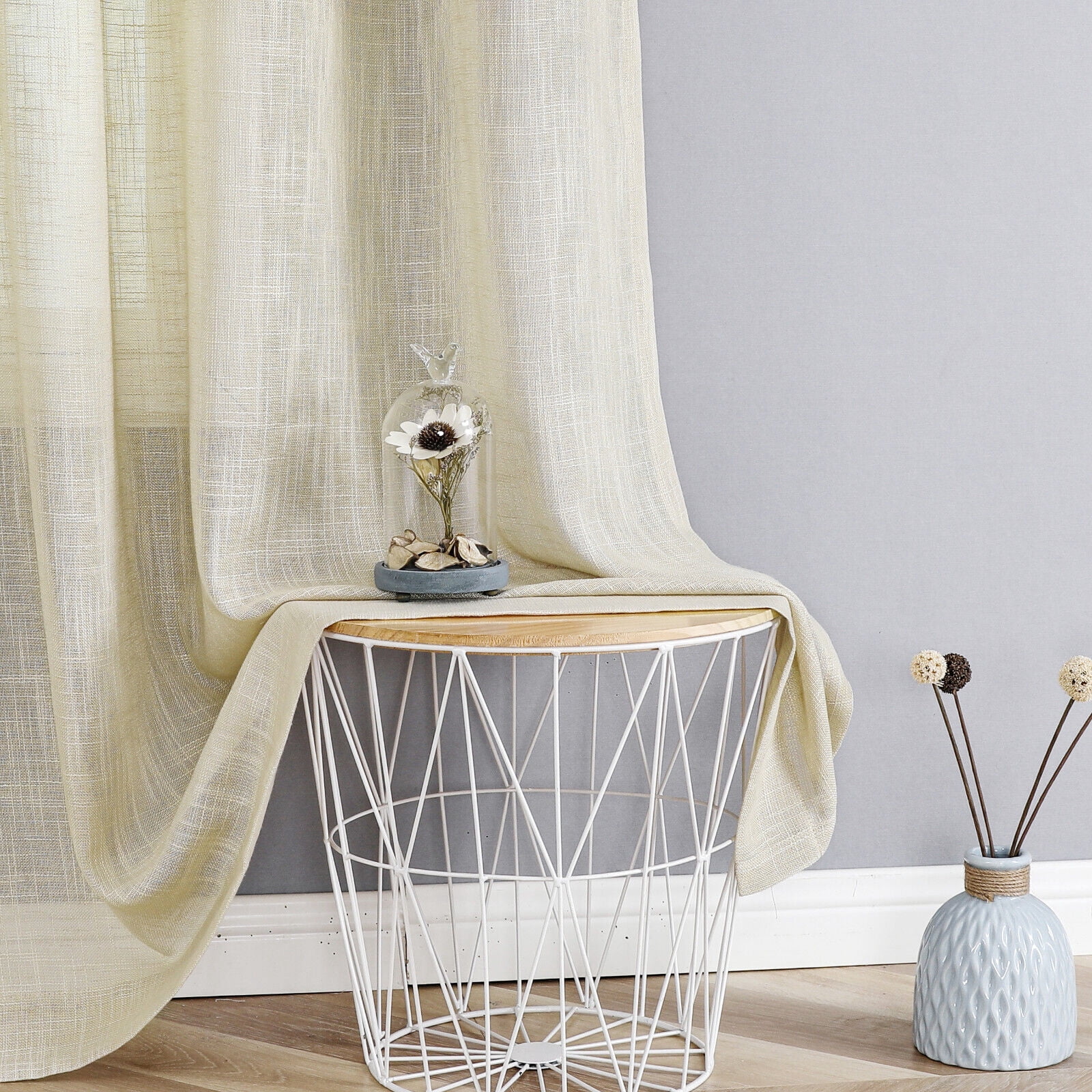 Hampton Home 2 Piece Luxury Semi Sheer Grommet Top Curtain Panel Pair - Assorted Colors