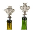 thumbnail image 4 of Contemporary Home Living Set of 2 Silver and Black Crown Bottle Stoppers, 4 of 4