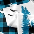 thumbnail image 3 of Farmhouse Flannel Blanket,Rustic Deer Antler Fleece Blanket Queen 90x90 inch,Black Bear Throw Blanket Teens,Woodland Wildlife Moose Bed Blanket for Sofa Bed Couch,Buffalo Plaid,Blue, 3 of 4