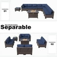 thumbnail image 2 of Gotland Outdoor Patio PE Rattan Wicker Furniture Set with 43" Propane Fire Pit Table 10 Pieces Steel, 2 of 7
