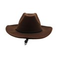 thumbnail image 2 of Cowboy Hat Jazz Hat Decor Cowgirl Hats for Wedding Holiday Stage Performance Brown, 2 of 8