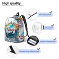 thumbnail image 3 of Disketp Travel Around The World Mochila de Lona Estampada, Mochila Escolar de Viaje Ligera para Estudiantes y Portátil-Small, 3 of 5