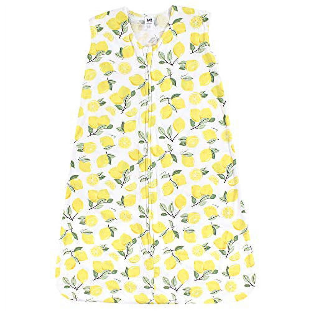 Hudson Baby Infant Girl Cotton Sleeveless Wearable Sleeping Bag, Sack, Blanket, Lemon, 6-12 Months