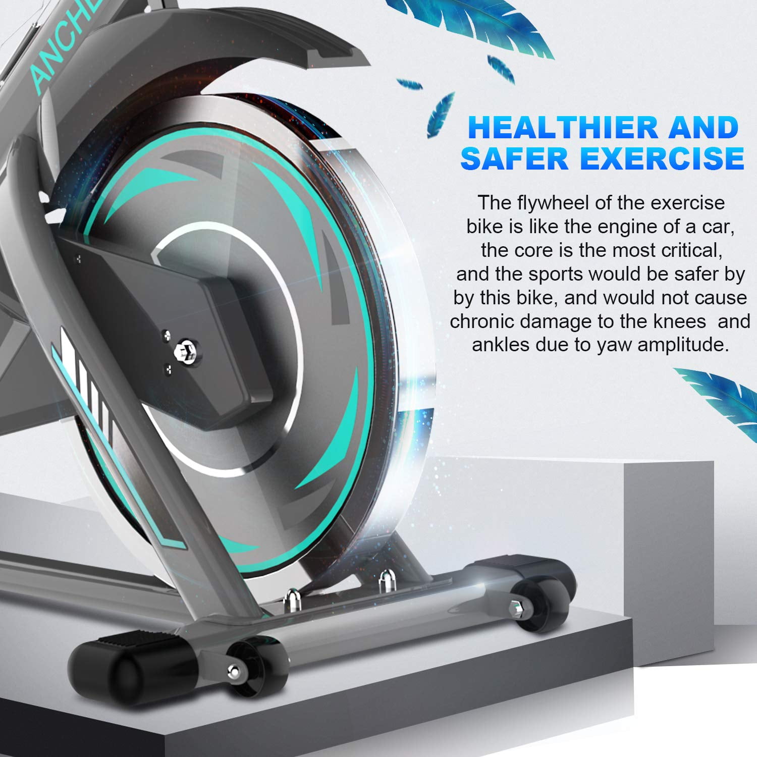 ANCHEER 40 lbs Flywheel Exercise Bike Stationary Indoor Cycling