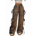 thumbnail image 2 of Women'S Loose Sweatpants Elastic Waist Casual Wide Leg Pants with Pockets Y2K Travel Pants Leopard Print M, 2 of 9