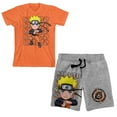thumbnail image 1 of Bioworld Naruto Shippuden Chibi Naruto Boy’s Tee and Shorts Set, Orange, L, 1 of 1
