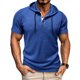 thumbnail image 1 of pstuiky camisetas de hombre, Camiseta informal de manga corta con cuello redondo y botones de color liso para hombre camisas casuales para hombre m, 1 of 8