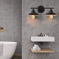 thumbnail image 7 of Bathroom Vanity Light, 2 Light Wall Sconce Fixture with Black Lampshades, Vintage Edison Wall Lamp Lighting for Bathroom Bedroom Farmhouse Living Room Mirror Cabinets Dressing Table, 7 of 7