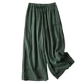 thumbnail image 6 of Cotton Linen Pants Women 2026 Summer Elastic High Waist Wide Leg Loose Fit Lounge Pants with Pockets, 6 of 6