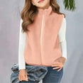 thumbnail image 2 of Otqutp Kids Fuzzy Plush Vest Lightweight Sleeveless Sherpa Fleece Plush Waistcoat Girls Cute Faux Furry Outerwear Jacket, 2 of 6