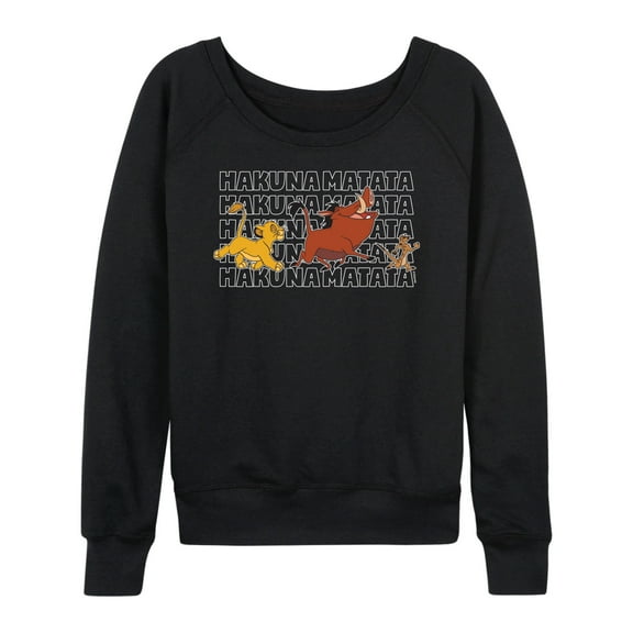 The Lion King - Hakuna Matata Outlined Words - Women's Lightweight French Terry Long Sleeve Shirt