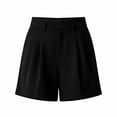thumbnail image 5 of Sheghy Cotton Shorts for Women Casual Women High Waist Solid Blazer Suit Shorts with Functional Pockets Black XXS, 5 of 5