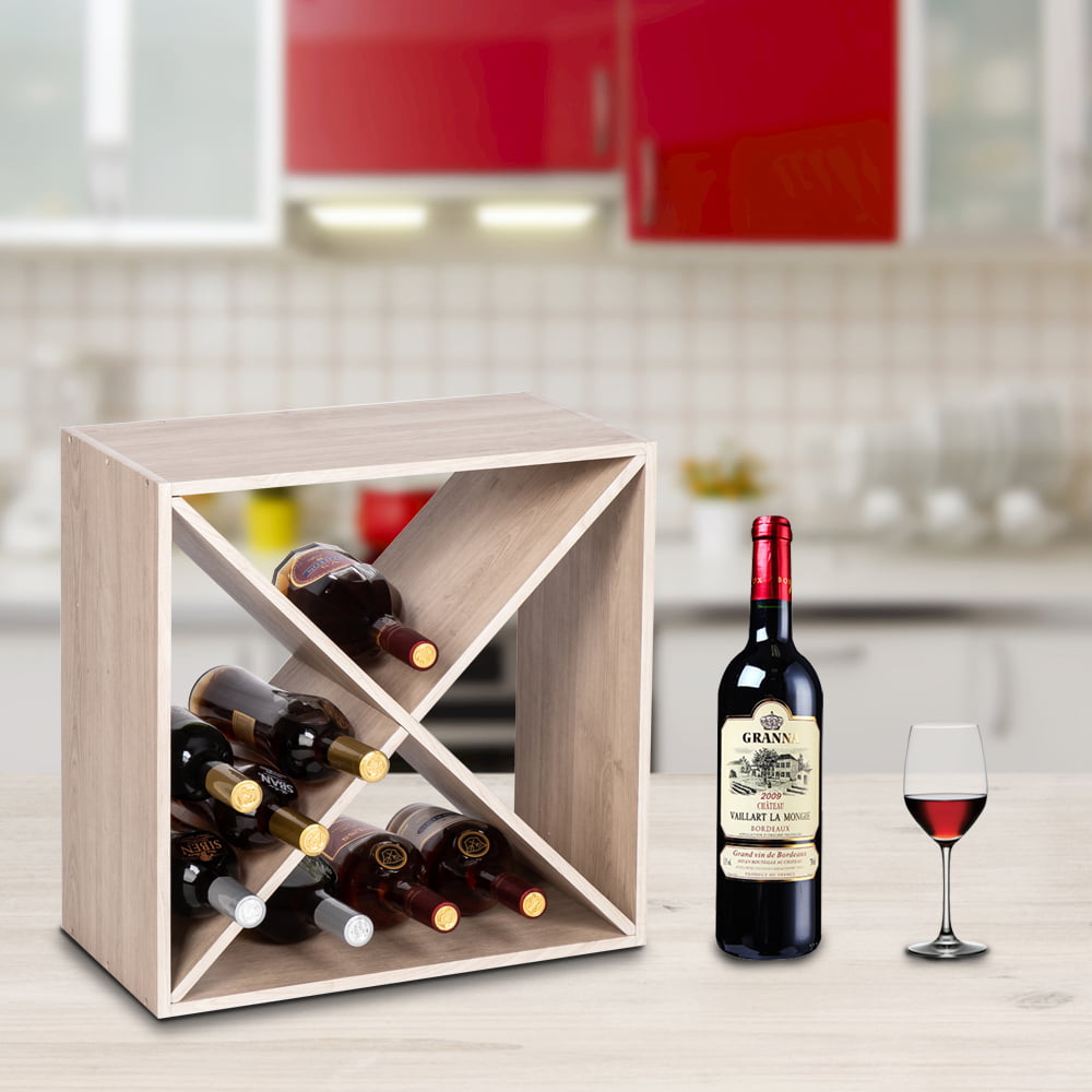 gzshengqi Wooden Wine Rack Wine Storage Cabinet Shelf 3-Tiers Wine Racks for Pantry Black Wine Holder Wine Racks Countertop 