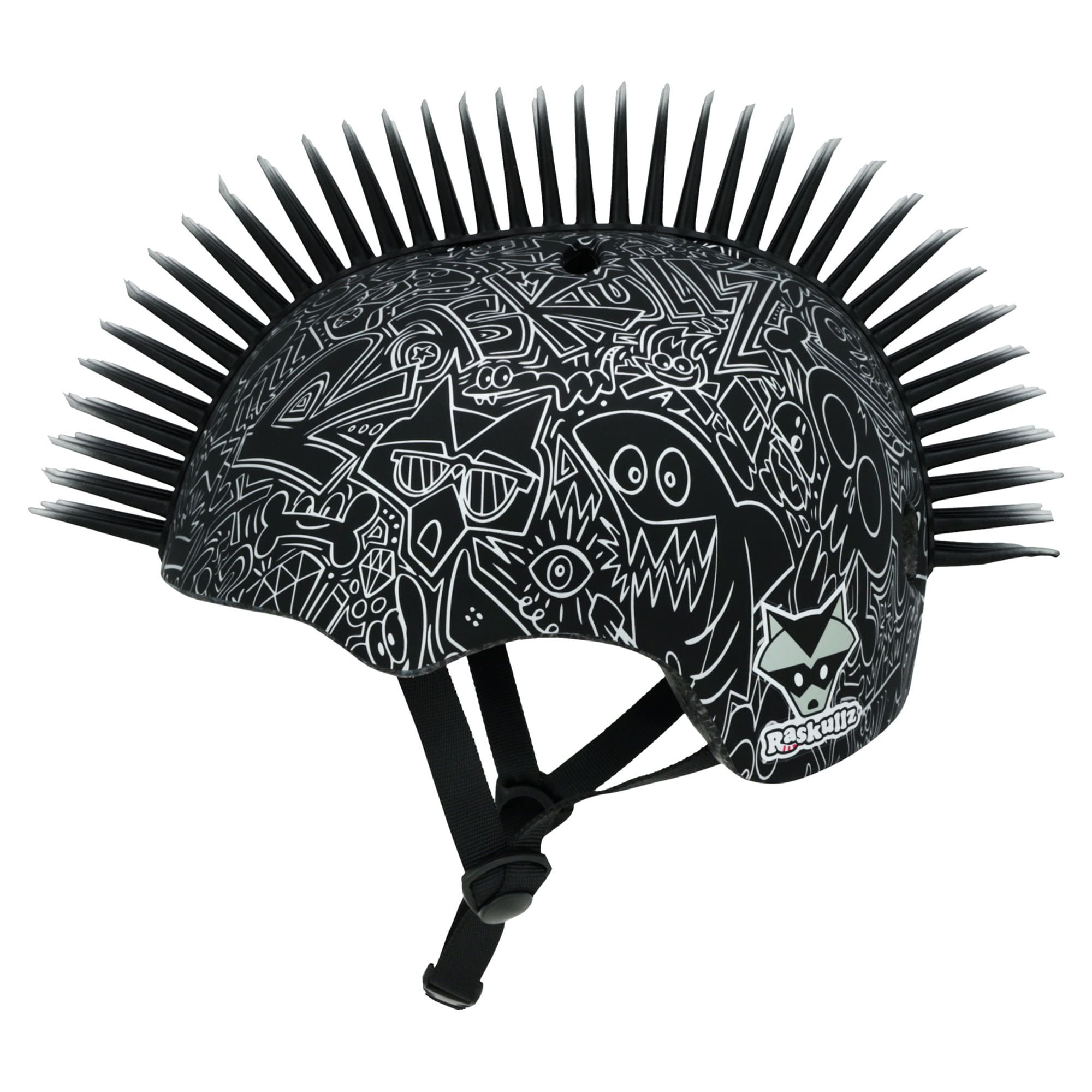 Raskullz Kids Bicycle Doodle Mohawk Helmet, Black, Age 5+