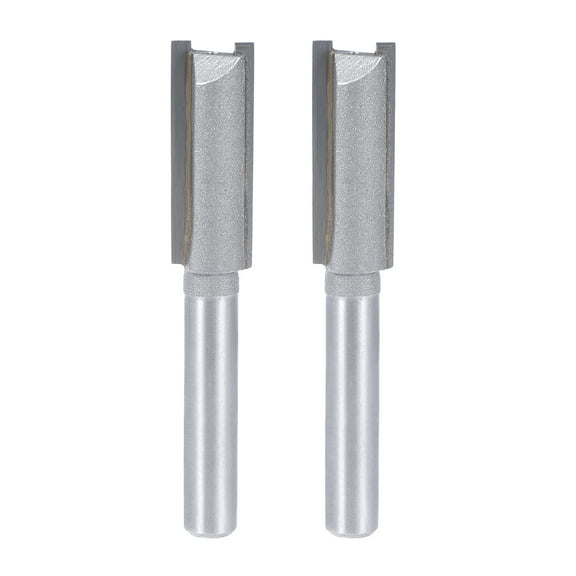 Router Bit 1/4 Shank 3/8" Cutting Dia 2 Straight Flute HSS Milling DIY 2pcs