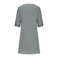 thumbnail image 6 of LYXSSBYX Womens Casual Dresses with Sleeves Dress for Womens Casual Color Dress V Neck Long Sleeve Dresses with Button, 6 of 8
