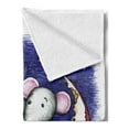 thumbnail image 2 of Animal Soft Flannel Fleece Blanket, Mouse Couple Sitting on the Cheese Flavoured Moon Bride Groom Valentines Wedding Art, Cozy Plush for Indoor and Outdoor Use, 70" x 90", Multicolor, by Ambesonne, 2 of 5