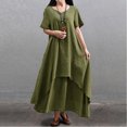 thumbnail image 4 of Nueva moda mujer vestido flojo ocasional del color sólido de manga corta boho summer maxi vesti CACAGOO Vestido, 4 of 7