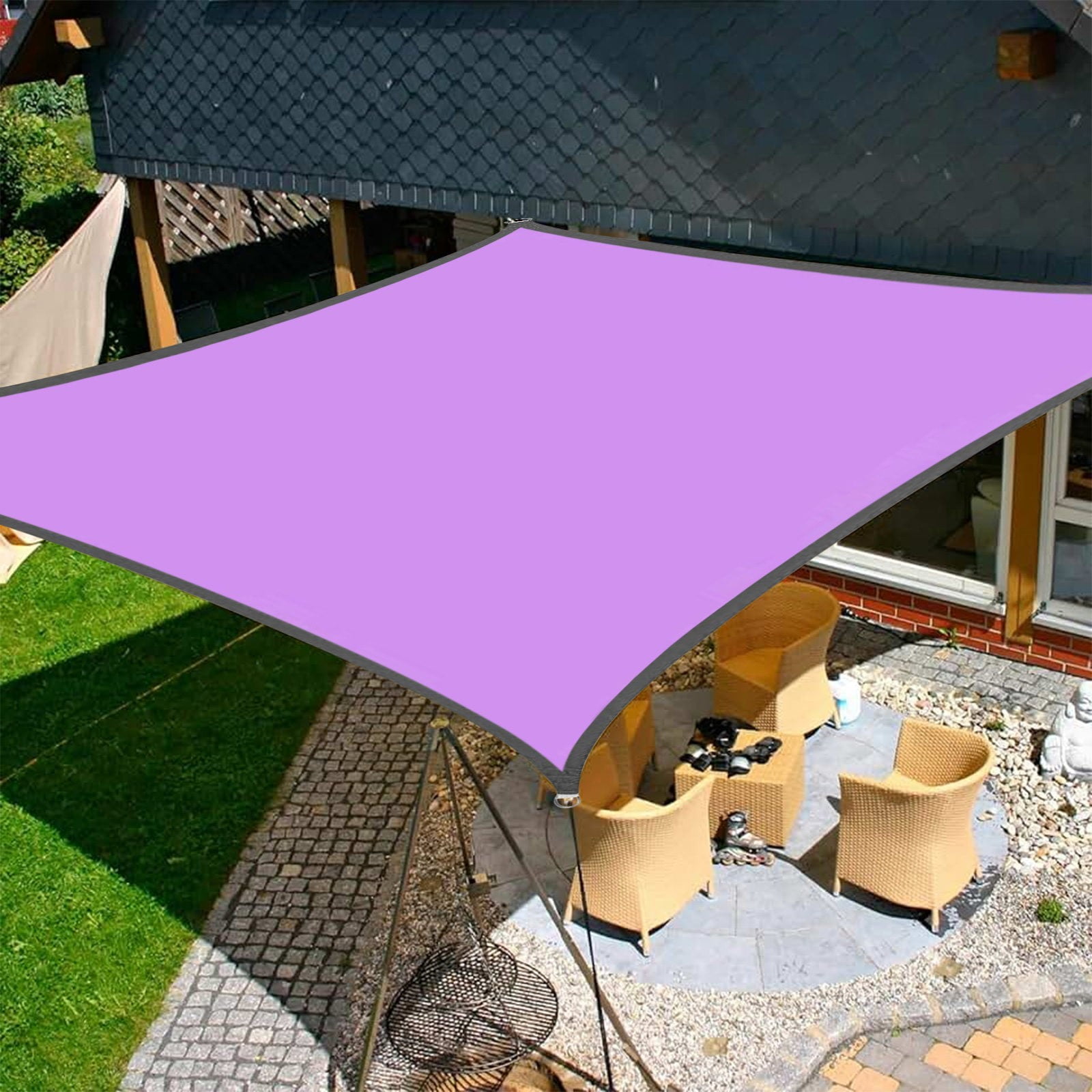 Ke1Clo Square Sun Shade, UV Blocking Waterproof Shade Cloth for Garden Swimming Pool, Outdoor Patio Sunshade Tarpaulin with Easy Installation for Backyard Camping