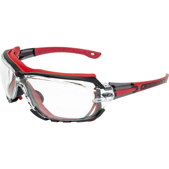 Global Vision Octane Anti-Fog Sport Motorcycle Sunglasses Red Frame w/ Clear Lenses