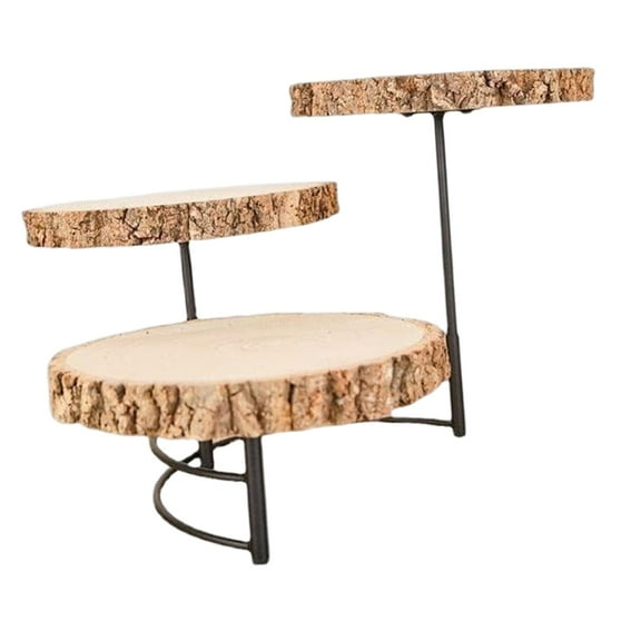 Fiocias Wood Cake Stands 3 Layer Serving Platter Dessert Display Stand Round Fruit Dessert Tray Kitchen Tool Cake Plate Stand Party Birthday Cake