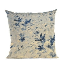 Plutus Brands Blue Beige Coastal Breeze Floral Luxury Throw Pillow