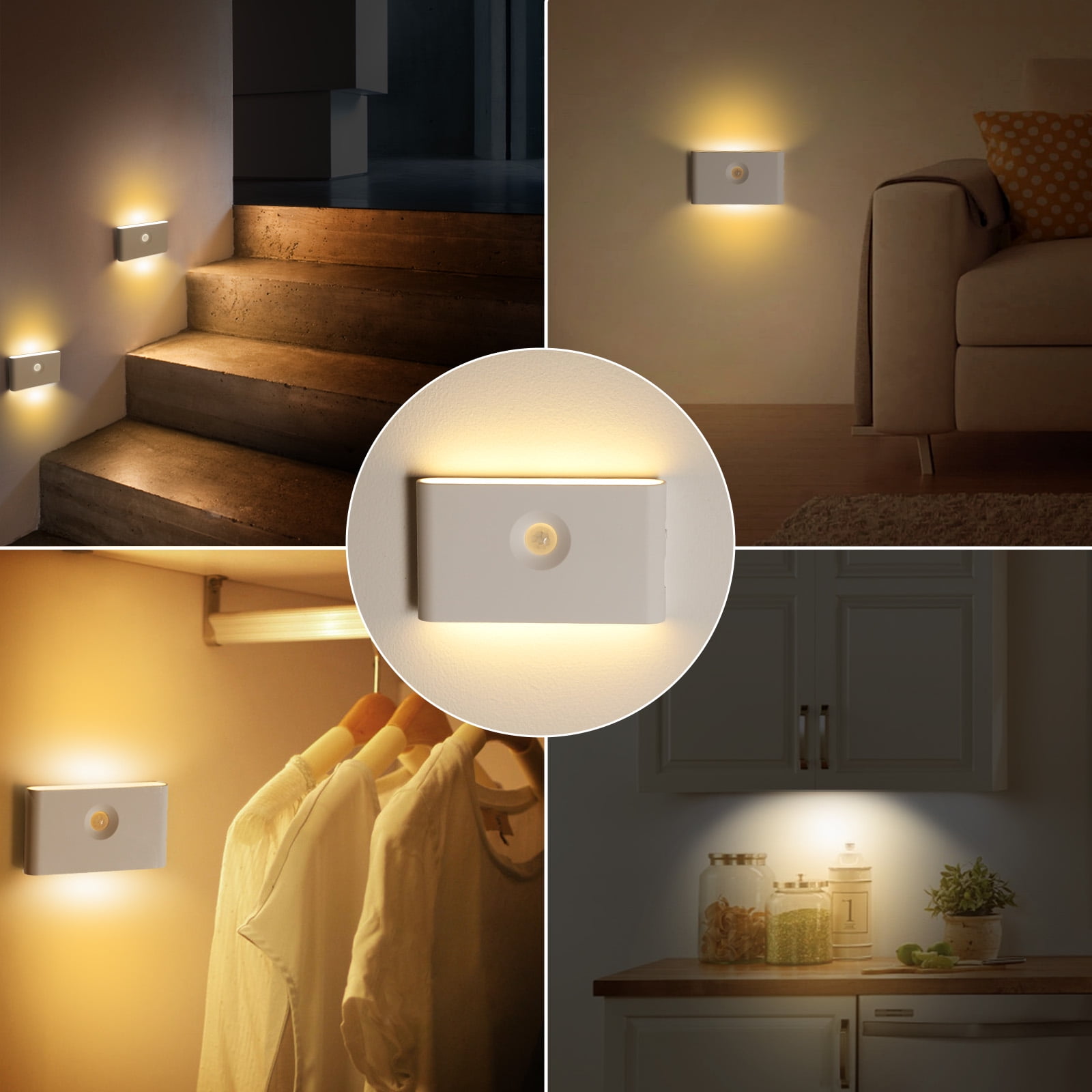 Smart Night Lights, Rechargeable Long Lasting Battery with Motion