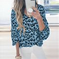 thumbnail image 3 of Birdeem T-Shirt à Manches Longues Lanterne à Imprimé Léopard à Col en V pour Femmes, Blouse Décontractée Populaire, 3 of 4