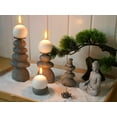 thumbnail image 5 of Rock Cairns Candle Holder - Taper Pillar Candle Stick Holder Set of 5 - Balance Stones Candlestick Holders Candlelight Stand for Zen Garden, Altar, Mantle, Yoga, Home Decoration, Meditation Gift, 5 of 10