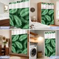 thumbnail image 7 of No Hook Shower Curtain, Green Palm Leaves Shower Curtains for Bathroom with See Through Top Window, Summer Tropical Botanical Simple Boho Waterproof & Washable Bath Curtain Stand Up Stall 36"x72", 7 of 7