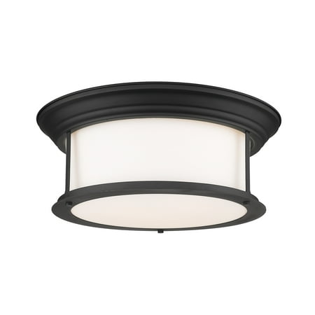 

Z-Lite 2011F16 Sonna 3 Light 15-1/2 Wide Flush Mount Drum Ceiling Fixture - Black