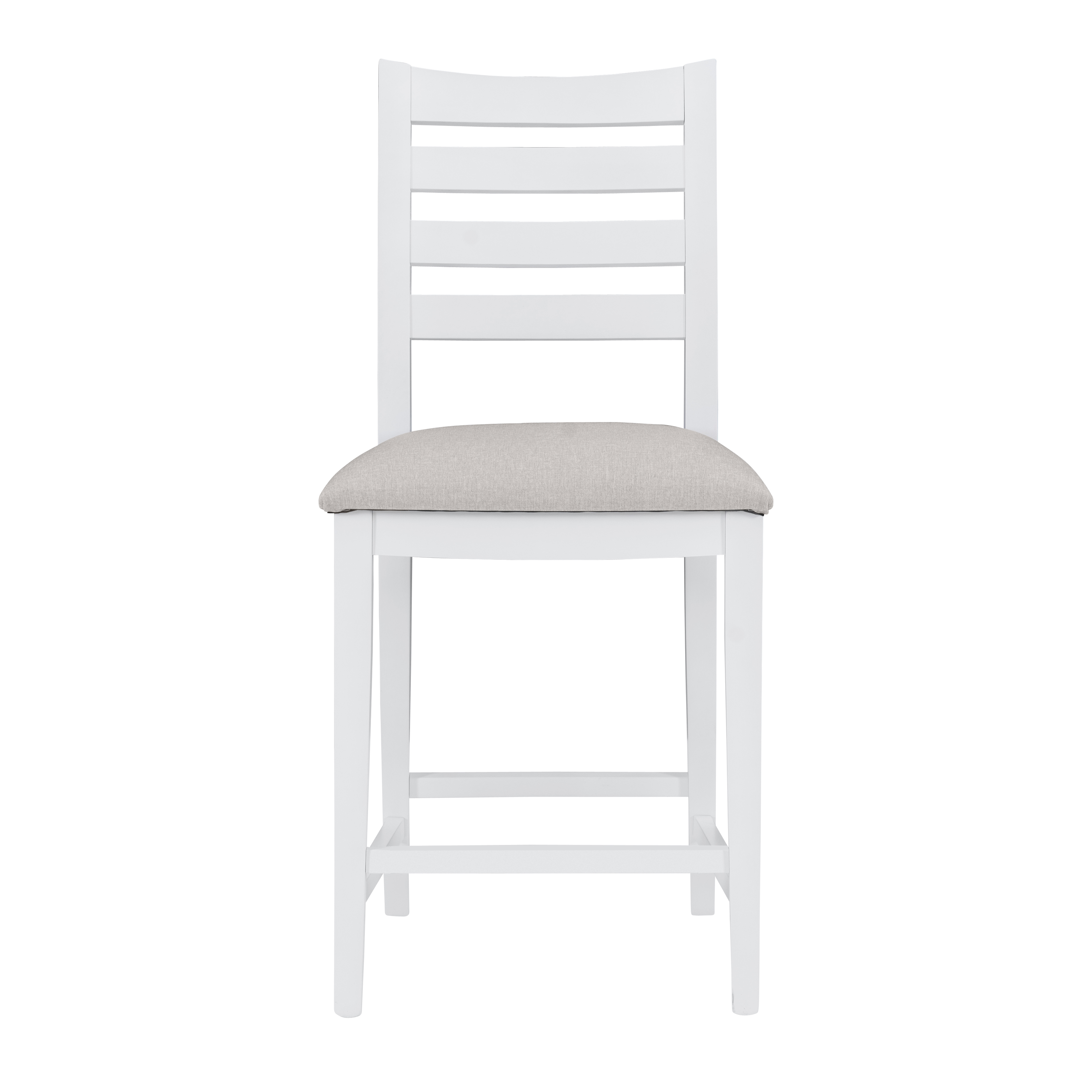 Linon Holdrege 22" High Back Counter Stools, Set of 2, White/Light Gray Faux Leather