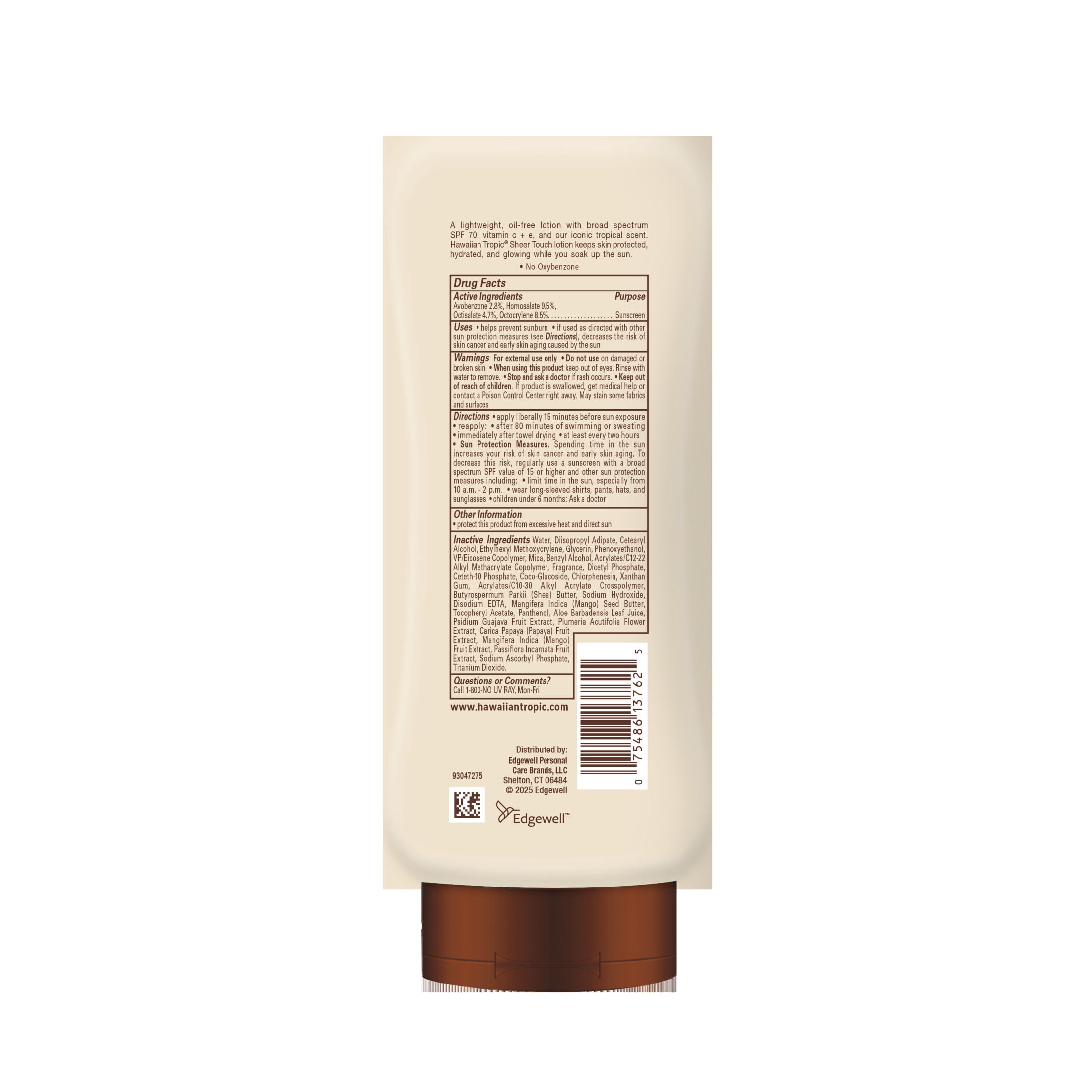 Hawaiian Tropic Sheer Touch Sunscreen Lotion, SPF 70, 8 Fl Oz