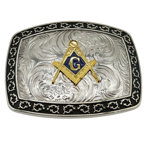 Masonic Bull Rider Cowboy Rodeo Western Large Belt Buckle Gold/Silver Color Fashion