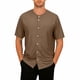 thumbnail image 1 of Mens Botón Camisa Color Sólido Cuello en V Manga Corta Sobredimensionado Transpirable Cardigan Superior, Largo Cardigan Hombres Desgaste Deportivo Casual, 1 of 8